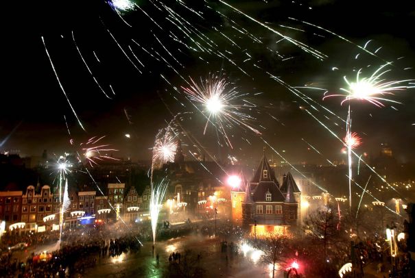 nouvel an à amsterdam feux d'artifices 