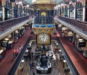 Grande Horloge Australienne dans la galerie marchande du Queen Victoria Building